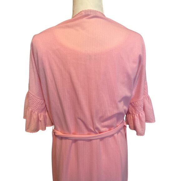 Vanity Fair Pink Peignoir & Nightgown Made In USA Lightweight Knit Short Sleeve - Picture 9 of 13
